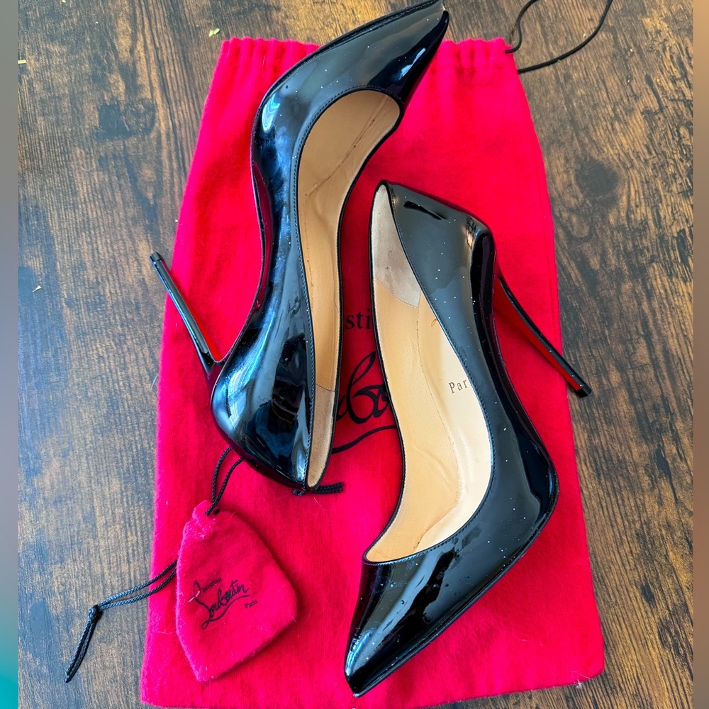 Louboutin Kate 100mm Pumps - Patent calf leather - Black - Women